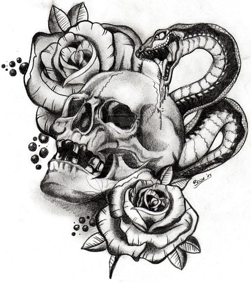 Snake-&-Skull-Tattoo