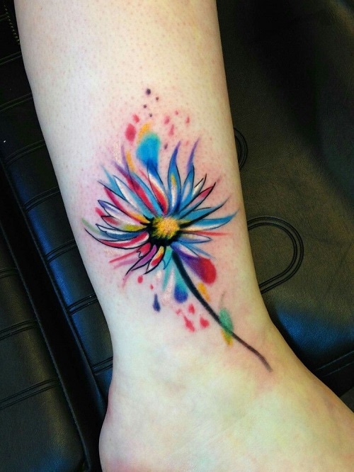 Colorful-dandelion-tattoo-1
