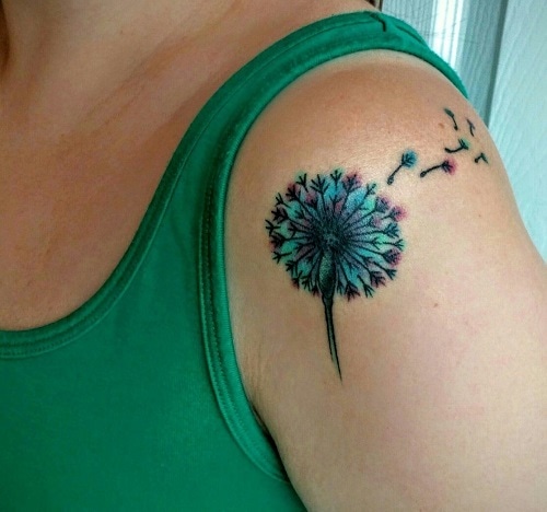 Colorful-dandelion-tattoo