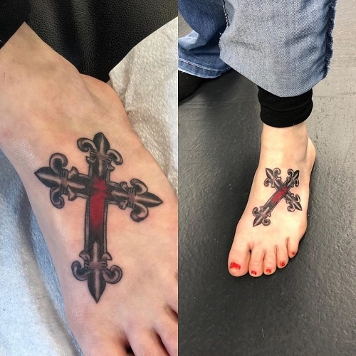 Fleur-De-Lis-Cross-Tattoo