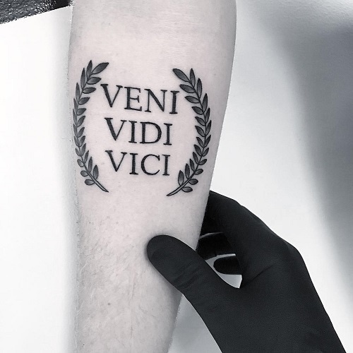 VENI-VIDI-VICI-tattoo-by-Loughie-Alston